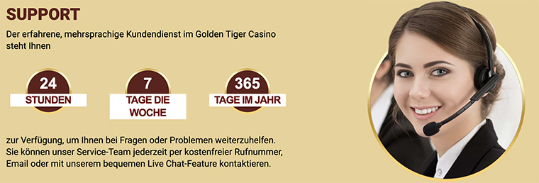 golden tiger casino support